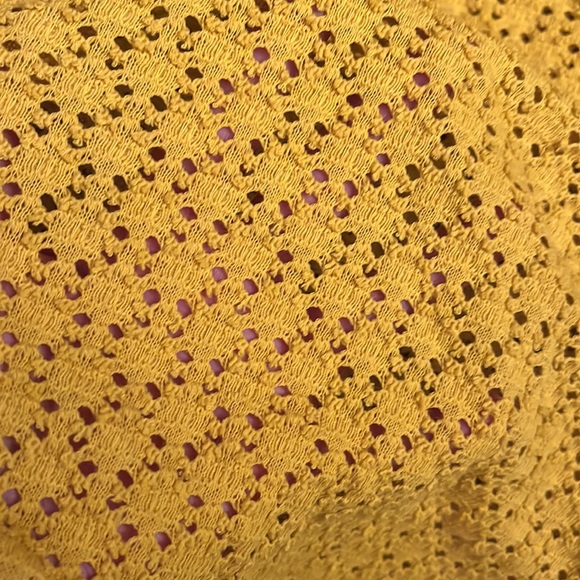 Madewell Texture & Thread Eyelet Flutter-Sleeve Top Mustard Yellow - Picture 4 of 6
